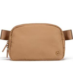 Caramel Brown Nylon Belt Bag Crossbody Fanny Pack Water Repellent 1L